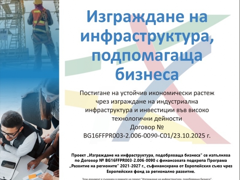 ОБЩИНА СВИЩОВ, ИНДУСТРИАЛЕН ТЕХНОЛОГИЧЕН ПАРК – СВИЩОВ И АГЕНЦИЯ „ПЪТНА ИНФРАСТРУКТУРА“ РЕАЛИЗИРАТ ПРОЕКТ  „ИЗГРАЖДАНЕ НА ИНФРАСТРУКТУРА, ПОДОБРЯВАЩА БИЗНЕСА“, ФИНАНСИРАН ПО ПРОГРАМА „РАЗВИТИЕ НА РЕГИОНИТЕ“ 2021-2027“